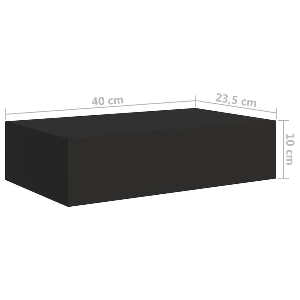 VidaXL - Ladeschap - Zwart - MDF - 40 X 23.5 X 10 Cm 11 VidaXL - Ladeschap - Zwart - MDF - 40 X 23.5 X 10 Cm - Afbeelding 9