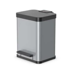 Prullenbak Oko Duo Plus Zilver 2x9L M - Hailo