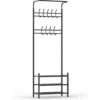 O'DADDY® Kapstok Staand - Schoenenrek - 18 Haken - 66x30x190cm - Zwart 2 O'DADDY® Kapstok Staand - Schoenenrek - 18 Haken - 66x30x190cm - Zwart -Opbergmeubels Winkel 1000012486