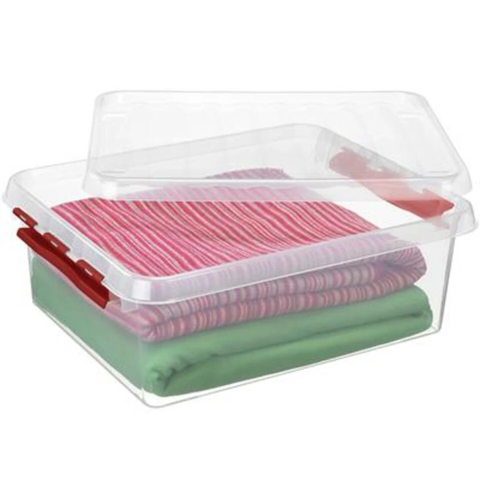 Q-line Opbergbox 25L Transparant Rood 5 Q-line Opbergbox 25L Transparant Rood - Afbeelding 3