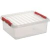 Q-line Opbergbox 25L Transparant Rood -Opbergmeubels Winkel 1000014143