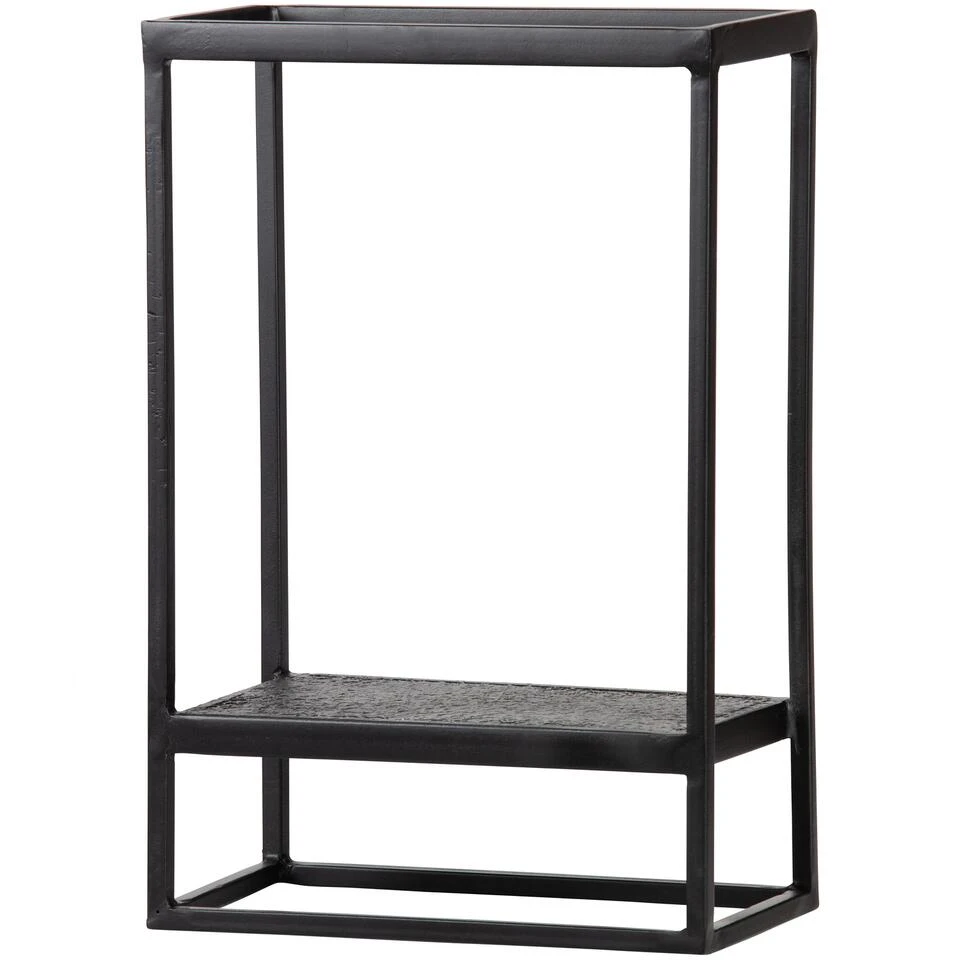 WOOOD Wandrek Verticaal Buiten Febe - Metaal - Zwart - 60x40x20 3 WOOOD Wandrek Verticaal Buiten Febe - Metaal - Zwart - 60x40x20