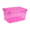 Forte Plastics Opberger - Met Deksel - Roze - 60 L - 63 X 46 X 32 Cm -Opbergmeubels Winkel 1000021221