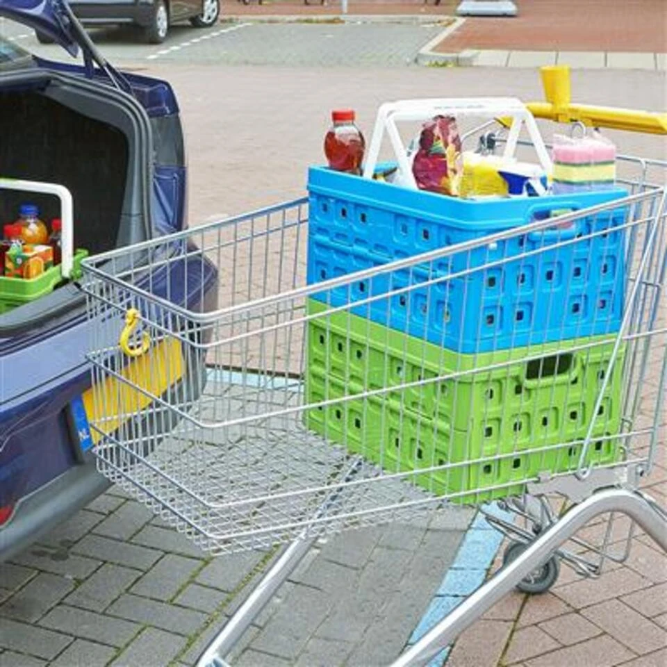 Square Vouwkrat Met Handgreep 32L Blauw 4 Square Vouwkrat Met Handgreep 32L Blauw - Afbeelding 2