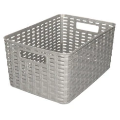 Plasticforte Opbergmand/kastmand - Kunststof - Zilver - 10L