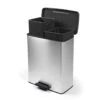 Curver Decobin Duo Prullenbak - 26L+26L - Zilver Metallic -Opbergmeubels Winkel 1000031496