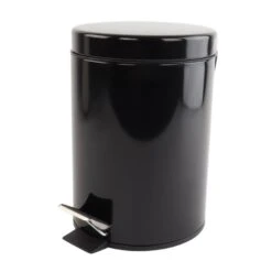 Orange85 Pedaalemmer Prullenbak Badkamer Zwart 17x17x24,5 Cm 3 Liter Metaal