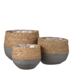 Mica Decorations Jorck Mand Voor Planten - Set Van 3 - Grijs