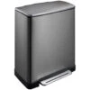 EKO E-Cube Prullenbak - 28+18 L - Black Steel -Opbergmeubels Winkel 1000039910