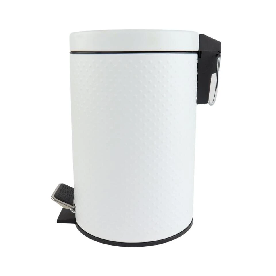 Orange85 Prullenbak Pedaalemmer Rond 3L Wit Kunststof 3 Orange85 Prullenbak Pedaalemmer Rond 3L Wit Kunststof