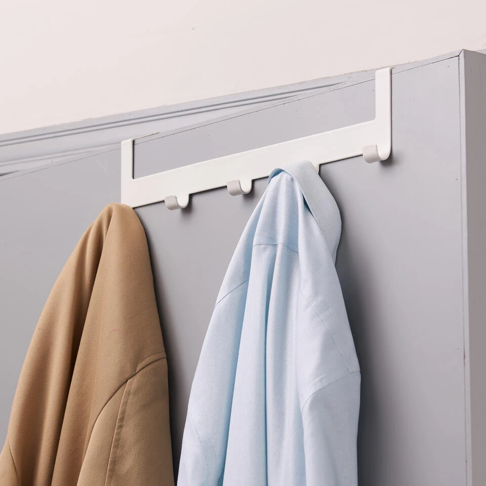 ACAZA Deurkapstok - Met 5 Haken - Metaal - Wit 5 ACAZA Deurkapstok - Met 5 Haken - Metaal - Wit - Afbeelding 3