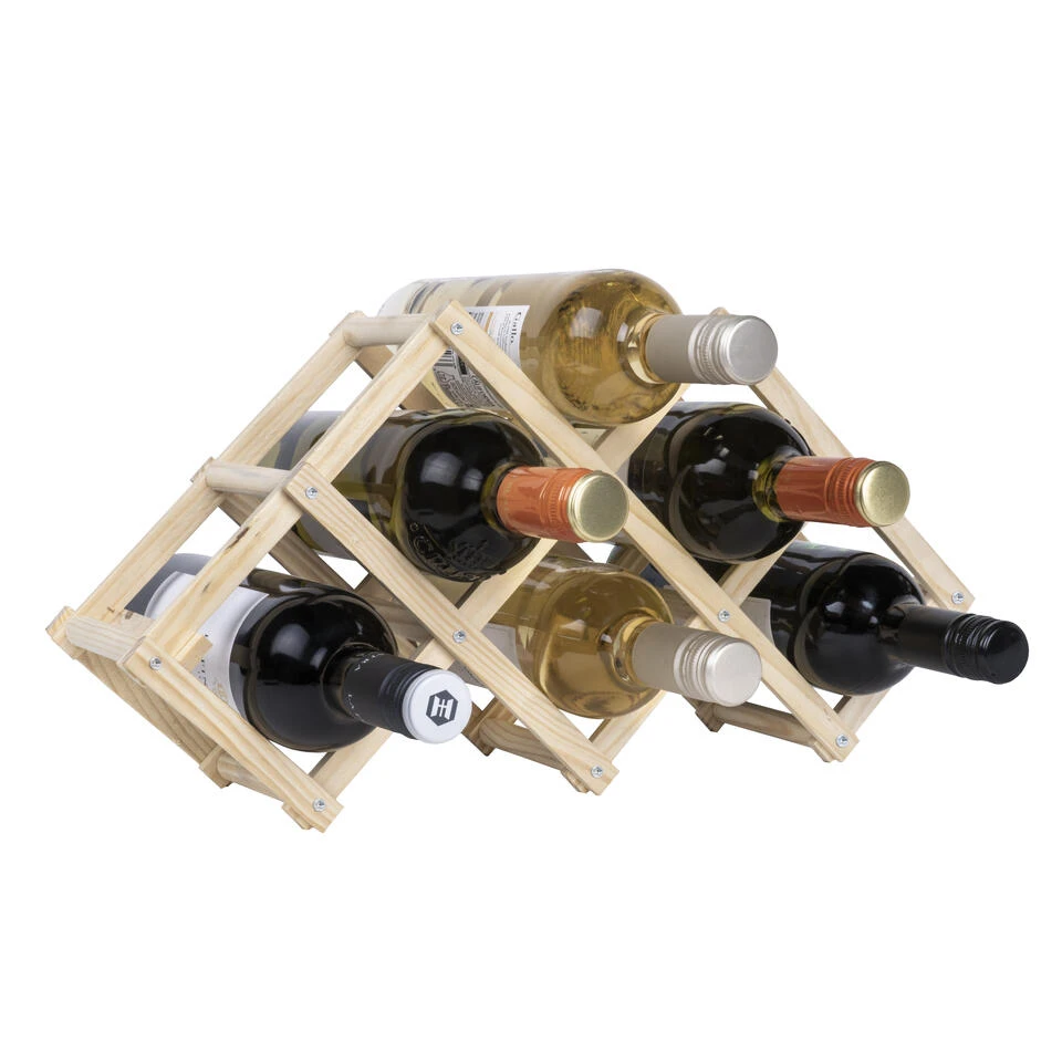 QUVIO Houten Wijnrek Voor 6 Flessen