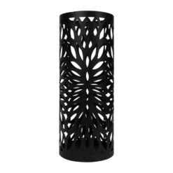 QUVIO Paraplubak Met Bladeren Patroon - Metaal - Zwart