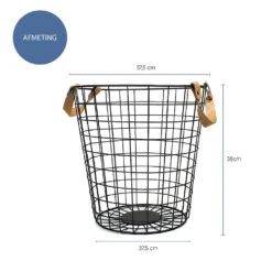 QUVIO Opbergmand Metaal Groot - Zwart 9 QUVIO Opbergmand Metaal Groot - Zwart -Opbergmeubels Winkel 1000071792 0103