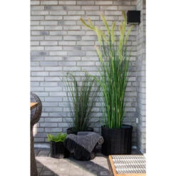 Giga Meubel Rotan Bloemenmand Set Van 4 - Rotan - Zwart - Mand Bogor -Opbergmeubels Winkel 1000074119 0102