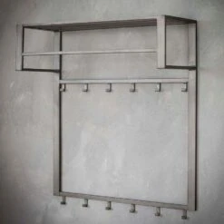 Industriële Kapstok 2x6 - Metaal - Grijs 8 Industriële Kapstok 2x6 - Metaal - Grijs -Opbergmeubels Winkel 1000076578 0102