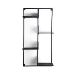 Industrieel Wandrek Jane - Mangohout Zwart 120x20x60 Cm