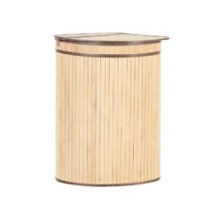 Beliani Mand BADULLA - Lichte Houtkleur Bamboehout