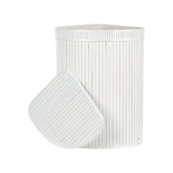 Beliani Mand BADULLA - Wit Bamboehout -Opbergmeubels Winkel 1000087125 0104