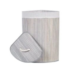 Beliani Mand MATARA - Grijs Bamboehout 9 Beliani Mand MATARA - Grijs Bamboehout -Opbergmeubels Winkel 1000087127 0104