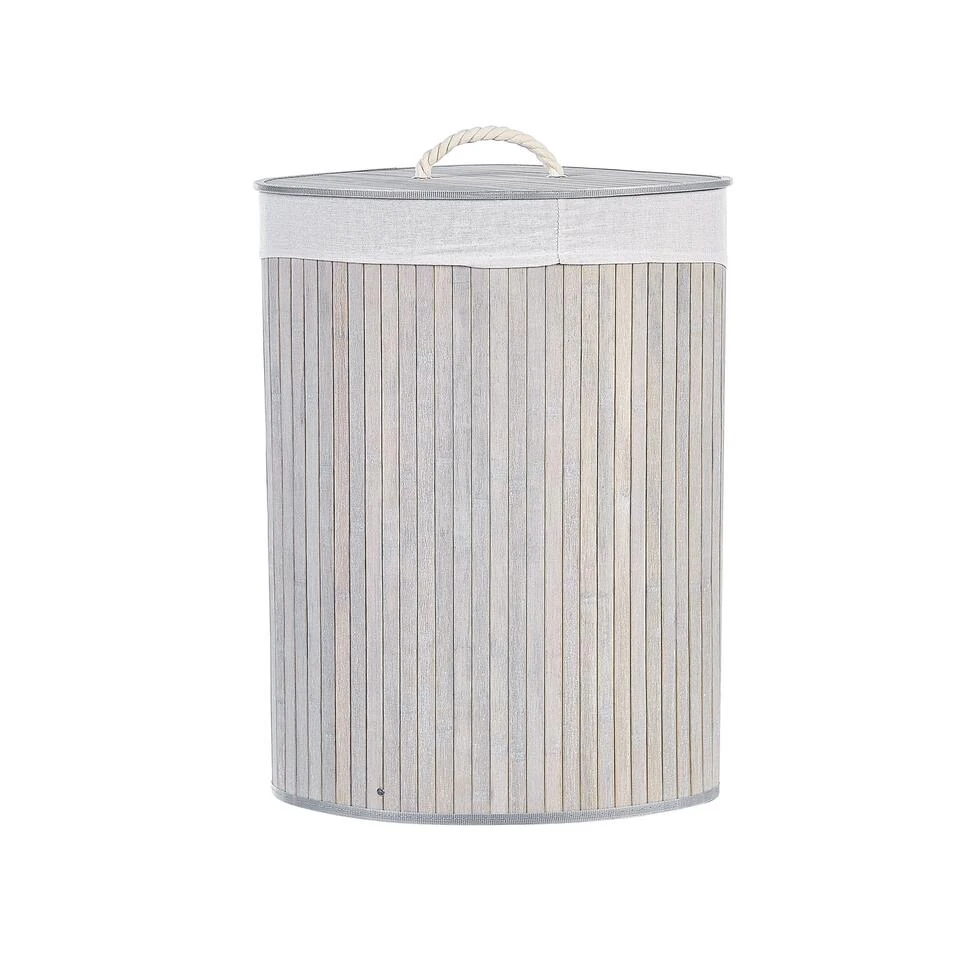 Beliani Mand MATARA - Grijs Bamboehout 3 Beliani Mand MATARA - Grijs Bamboehout