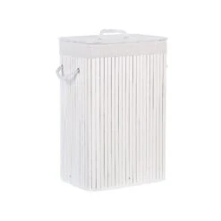 Beliani Mand KOMARI - Wit Bamboehout