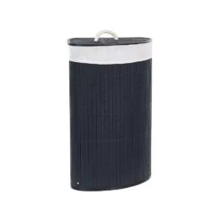 Beliani Mand MATARA - Zwart Bamboehout -Opbergmeubels Winkel 1000087132 0103