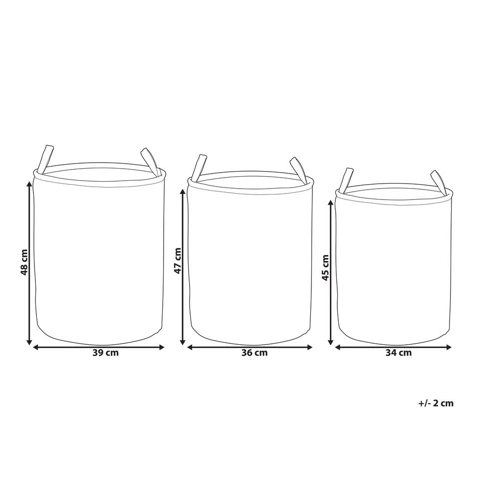 Beliani Mand ARCHA - Grijs Polyester 4 Beliani Mand ARCHA - Grijs Polyester - Afbeelding 2