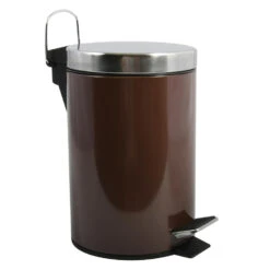 MSV Badkamer/toilet Pedaalemmer - Donkerbruin - 3 Liter - 17 X 25 Cm