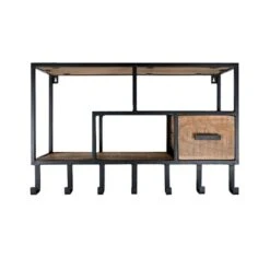 Decor 88 Elco Wandrek Industrieel Met 7 Haken - 22x80x45,5 Cm