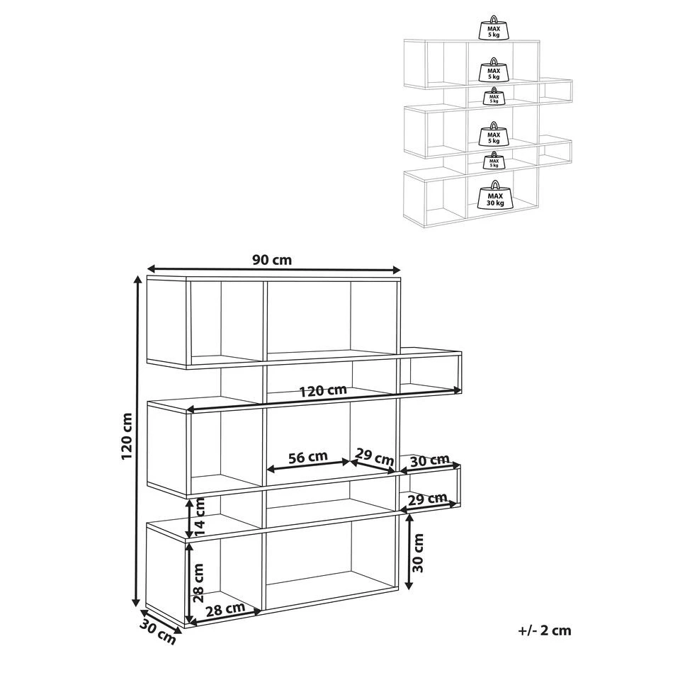 Beliani Boekenkast AMARILO - Lichte Houtkleur Mdf 5 Beliani Boekenkast AMARILO - Lichte Houtkleur Mdf - Afbeelding 3