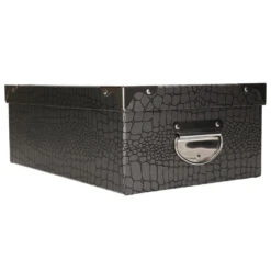 5Five Opbergdoos/box - Zilver - L44 X B31 X H15 Cm - Stevig Karton