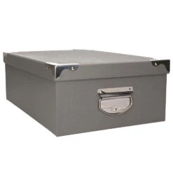 5Five Opbergdoos/box - Grijs - L36 X B24.5 X H12.5 Cm - Stevig Karton