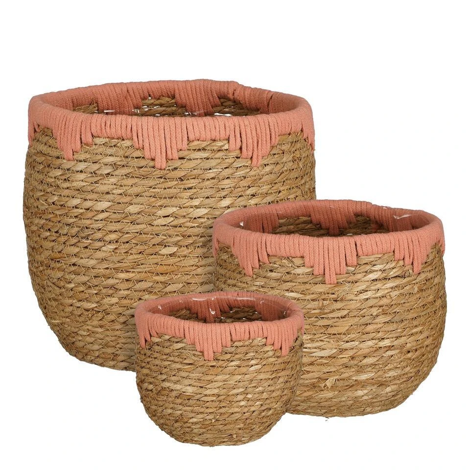 Mica Decorations Jorck Plantenmandenset - H24 X Ø26 Cm - Roze 3 Mica Decorations Jorck Plantenmandenset - H24 X Ø26 Cm - Roze