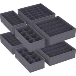 Parya Home Opbergdozen Lade-organizer Set Van 8 Grijs
