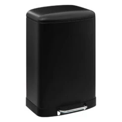 Prullenbak/pedaalemmer - Zwart - Metaal - 50L - 44 X 37 X 66 Cm