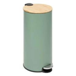 5Five Prullenbak/pedaalemmer Bamboe - Groen - 30L - 60 Cm