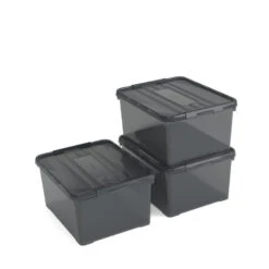 Curver Handy+ Opbergbox - 50L - 3 Stuks - Grijs
