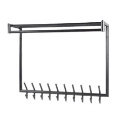 Kapstok Donkergrijs - 20 Haken - 100x27x80cm - Roede