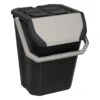 5Five Afvalbak/vuilnis Klepdeksel - Kunststof - Zwart - 37L -Opbergmeubels Winkel 1000166654