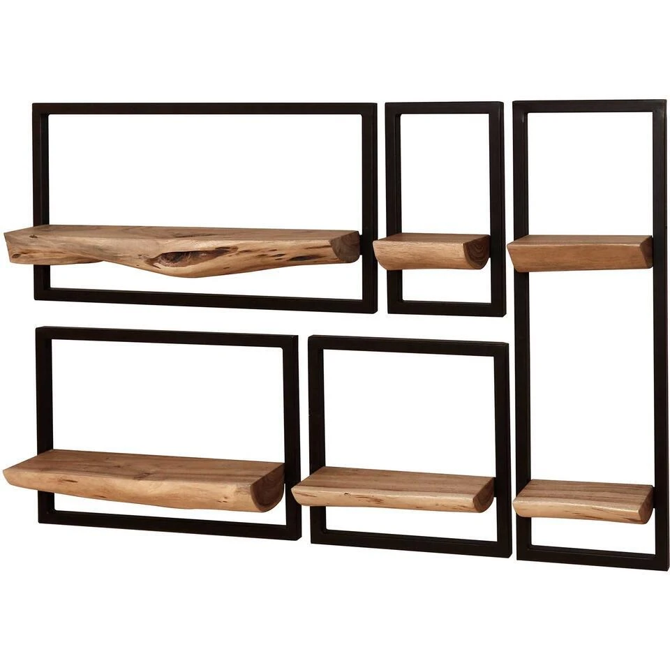 Set Van 5 Wandplanken Erica-massief Acacia 3 Set Van 5 Wandplanken Erica-massief Acacia