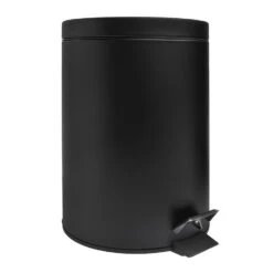 QUVIO Prullenbak 5 L - Rond - Metaal - Zwart