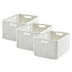 Curver Style Opbergmand L - 30L - 3 Stuks - Gebroken Wit