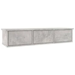 VidaXL Wandschap Met Lades 88x26x18,5 Cm Spaanplaat Betongrijs