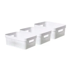 Curver Infinity Recycled Dots Opbergbox - 11L - 3 Stuks - Wit