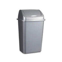 Forte Plastics Prullenbak - Zilver - Vuilnisbak Met Deksel - 50 L