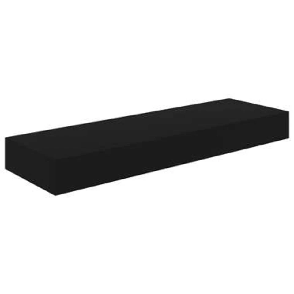 VidaXL - Wandschap - Zwart - MDF - 80 X 25 X 8 Cm 3 VidaXL - Wandschap - Zwart - MDF - 80 X 25 X 8 Cm