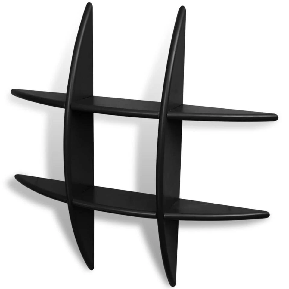 VIDAXL Wandplank MDF Zwevend Voor Boeken/dvd Zwart 3 VIDAXL Wandplank MDF Zwevend Voor Boeken/dvd Zwart