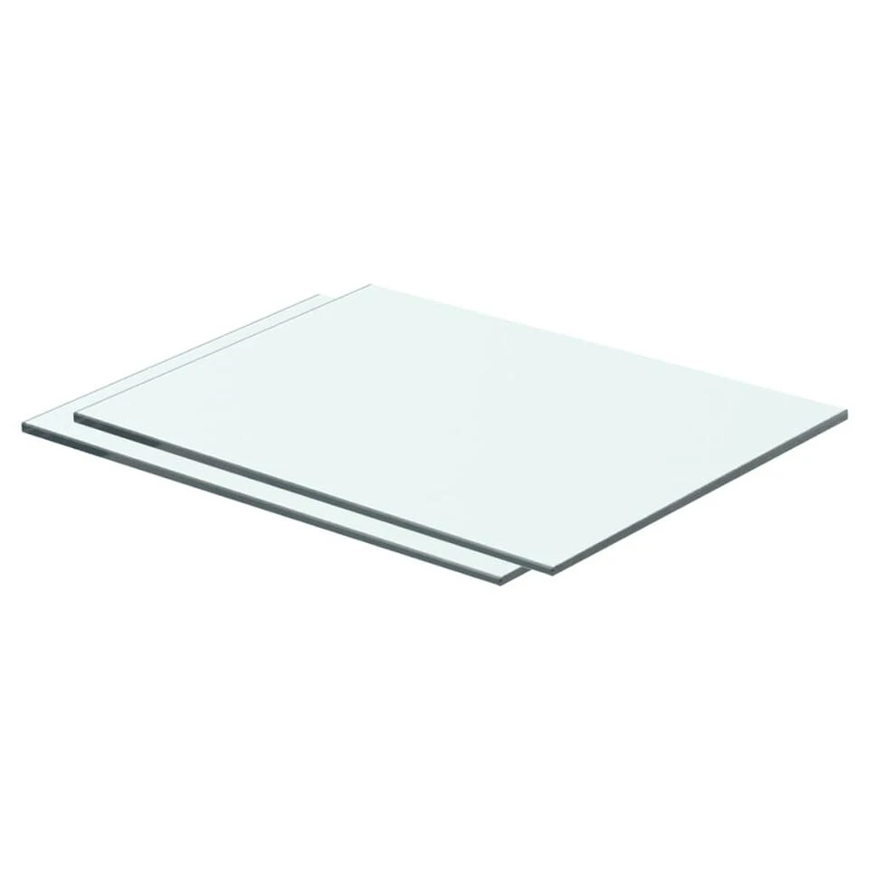 VidaXL Schappen 2 St 40x25 Cm Glas Transparant 3 VidaXL Schappen 2 St 40x25 Cm Glas Transparant