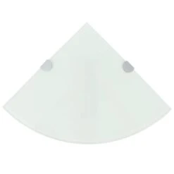 VidaXL Hoekschappen 2 St Met Chromen Dragers 25x25 Cm Glas Wit